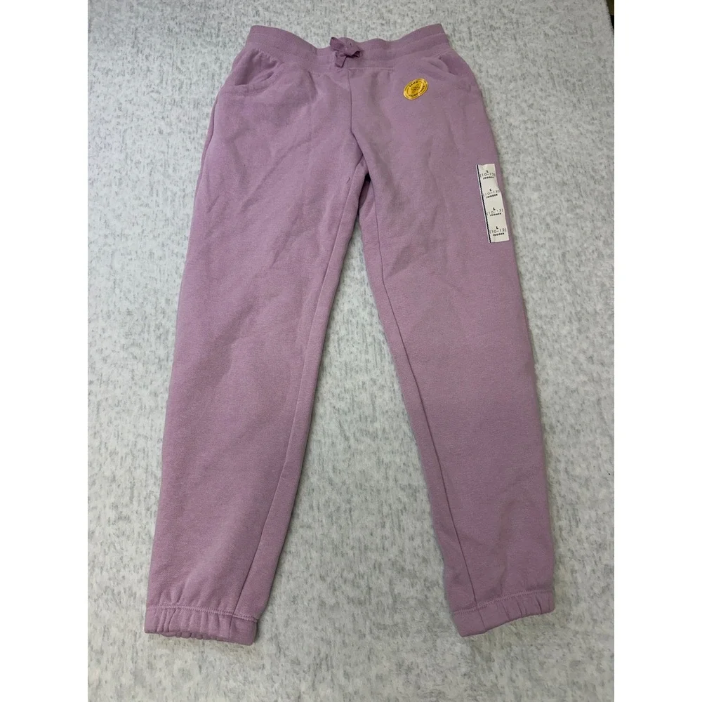 Cat & Jack Girls Purple Reinforced‎ Knee Jogger Sweatpants Size L 10-12 NWT